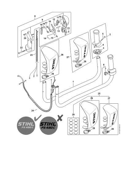 Picture of Handlebar, Control handle FS 490 C-EM K