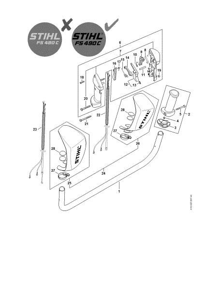Picture of Handlebar, Control handle FS 490 C-EM K FS 490 C-EM K