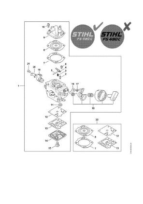Picture of Carburetor FS 490 C-EM KW