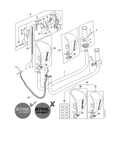Picture of Handlebar, Control handle FS 490 C-EM KW