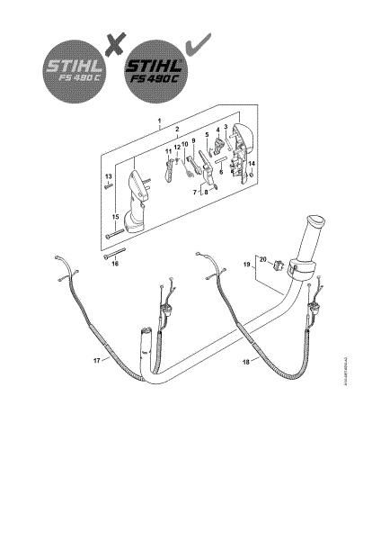 Picture of Handlebar, Control handle FS 490 C-EM W, FS 490 C-EM KW FS 490 C-EM KW