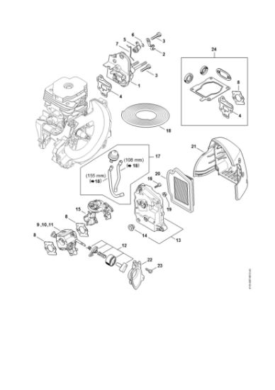 Picture of Spacer flange, Air filter, Filter housing FS 490 C-EM KW