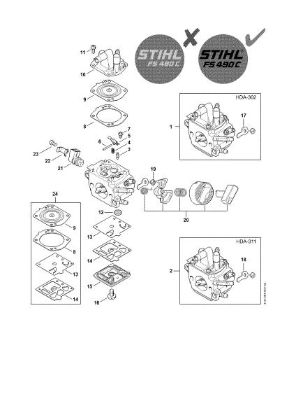 Picture of Carburetor HDA-302, HDA-311 FS 490 C-EM L