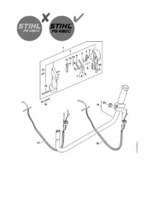 Picture of Handlebar, Control handle FS 490 C-EM W, FS 490 C-EM KW FS 490 C-EM W