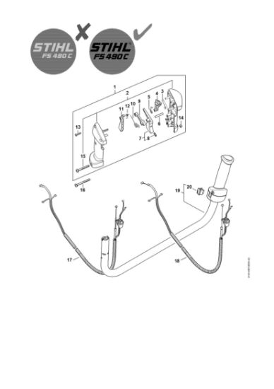 Picture of Handlebar, Control handle FS 490 C-EM W, FS 490 C-EM KW FS 490 C-EM W