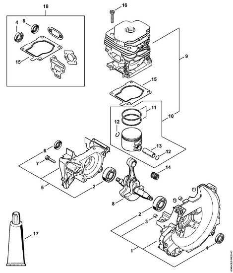 Crankcase, Cylinder Clearing saws (FS) FS 511 C-EM Stihl