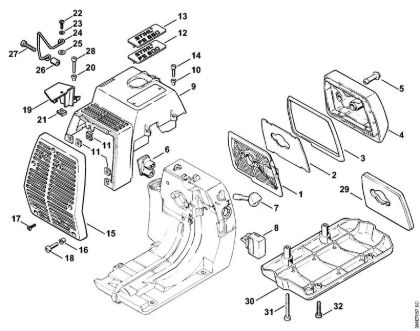 Air filter, Shroud Clearing saws (FS) FS 550 Stihl