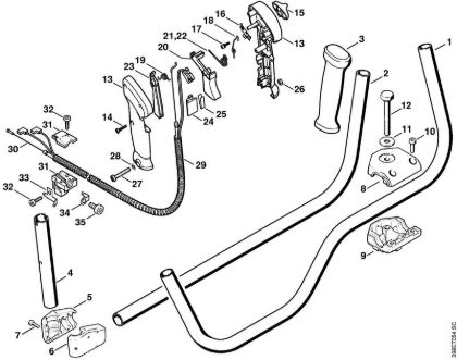 Handlebar, Control handle Clearing saws (FS) FS 550 Stihl