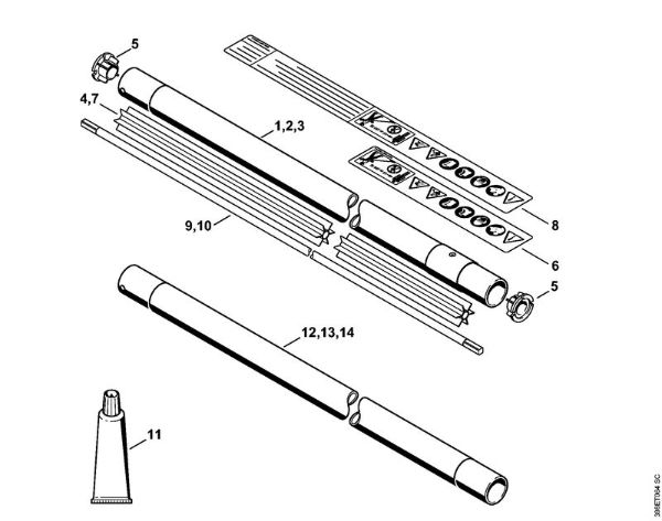 Drive tube assembly Clearing saws (FS) FS 550-L Stihl