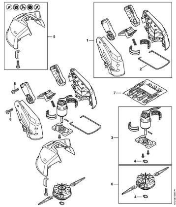 Electric motor, Cutting head Cordless trimmers (FSA) FSA 45 Stihl