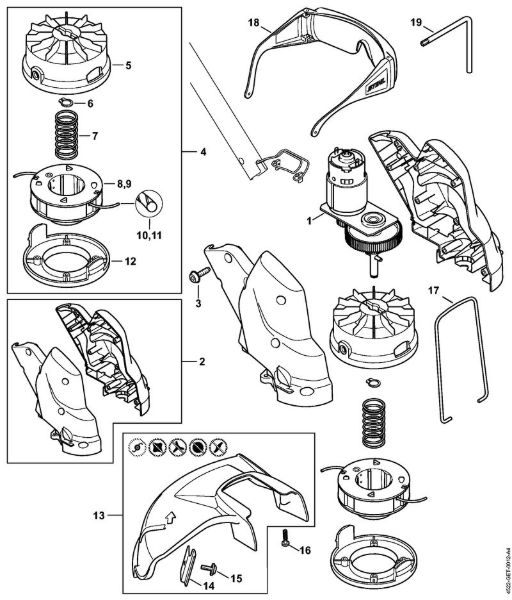 Electric motor, Cutting head Cordless trimmers (FSA) FSA 56 Stihl