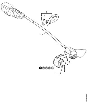 Drive tube assembly, Loop handle Cordless trimmers (FSA) FSA 65 Stihl