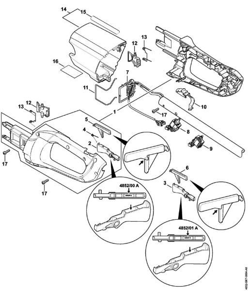 Handle housing, Cover Cordless trimmers (FSA) FSA 65 Stihl