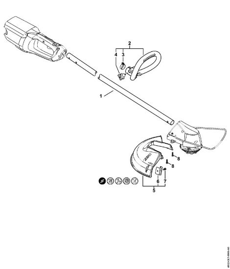 Drive tube assembly, Loop handle Cordless trimmers (FSA) FSA 85 Stihl