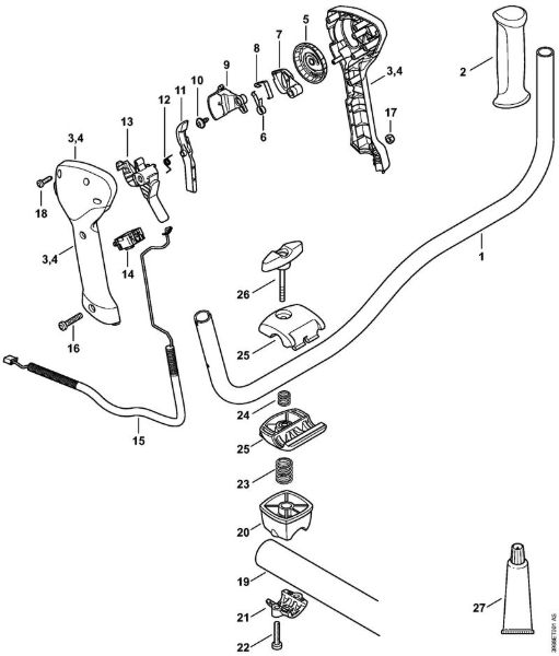 Bike handle Cordless trimmers (FSA) FSA 90 Stihl