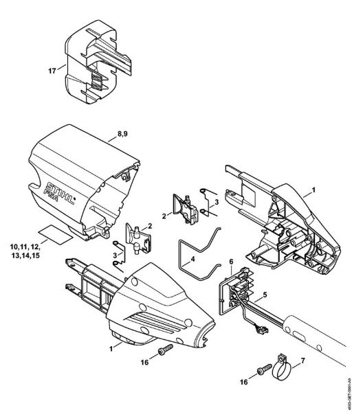 Handle housing, Cover Cordless trimmers (FSA) FSA 90 Stihl
