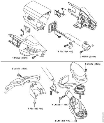 Tightening torques Cordless trimmers (FSA) FSA 90 Stihl