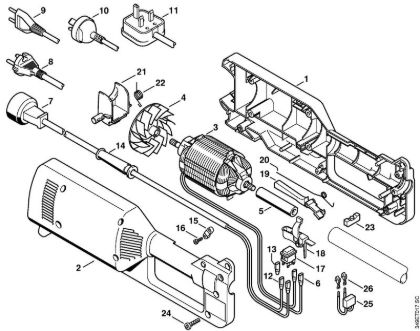 Housing, Electric motor Electric trimmers (FE, FSE) FE 55 Stihl