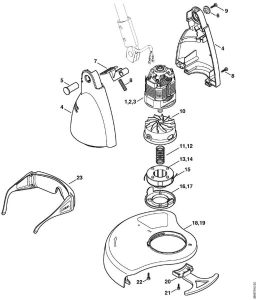 Electric motor, Cutting head Electric trimmers (FE, FSE) FSE 31 Stihl
