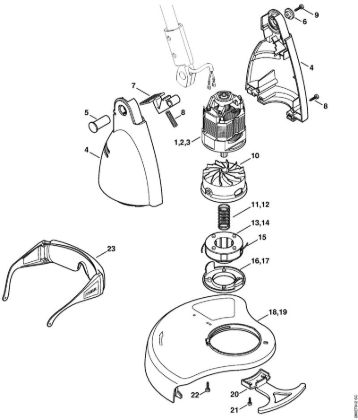 Electric motor, Cutting head Electric trimmers (FE, FSE) FSE 41 Stihl