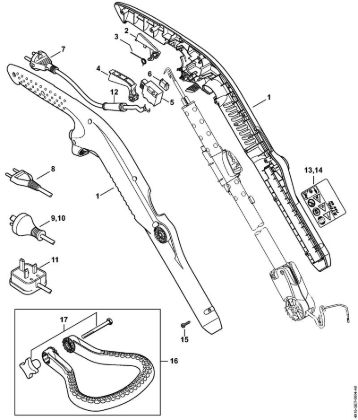 Handle housing Electric trimmers (FE, FSE) FSE 52 Stihl