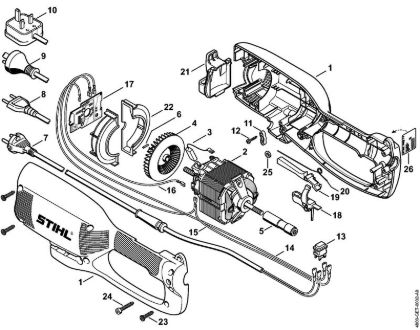Housing, Electric motor Electric trimmers (FE, FSE) FSE 81 Stihl