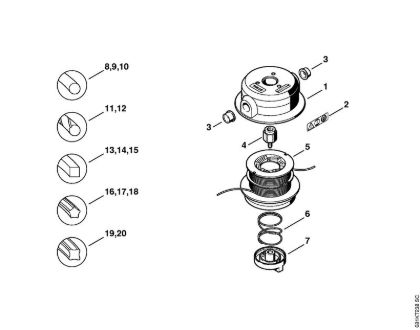 Mowing head TrimCut 30-2 FS Cutting attachments Mowing head TrimCut 30-2 Stihl