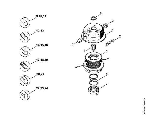 TrimCut 40-2 head FS Cutting attachments Mowing head TrimCut 40-2 Stihl