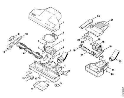 Turbine brushes Vacuum cleaners (SE) SE 100 Stihl