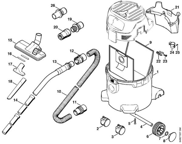 Container, Tools Vacuum cleaners (SE) SE 122 E Stihl