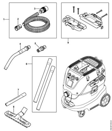 Suction hose, Floor tool, Accessories Vacuum cleaners (SE) SE 133 ME Stihl