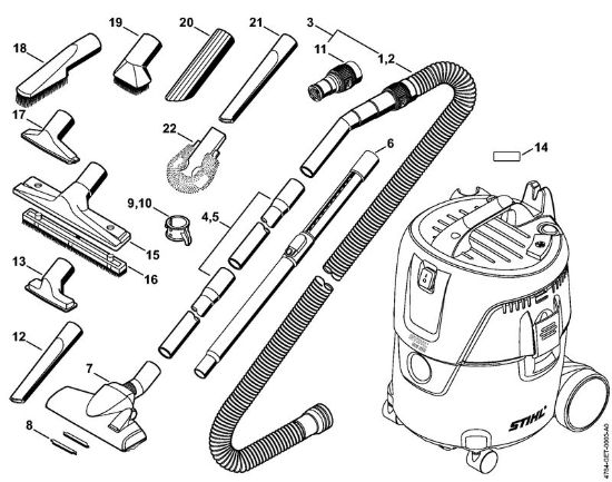 Tools, Extras Vacuum cleaners (SE) SE 62 Stihl