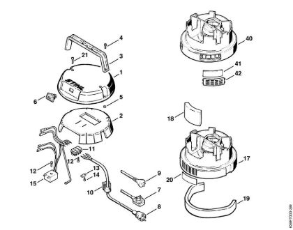 Machine cover, Motor housing Vacuum cleaners (SE) SE 80 Stihl