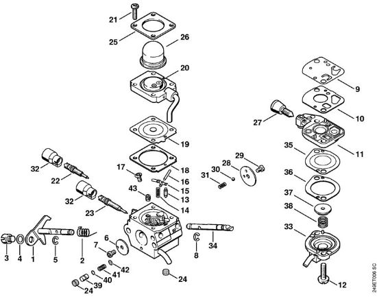 Carburetor C1Q-S81 (41.2003) FC 100, FC 110 FC 100 brand Stihl