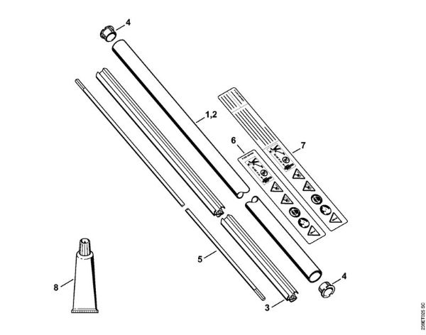 Drive tube assembly FC 110 FC 100, FC 110 FC 110 brand Stihl
