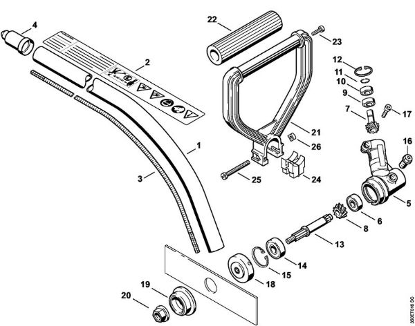 Drive tube assembly, Gear head, Loop handle FC 44 FC 44 brand Stihl