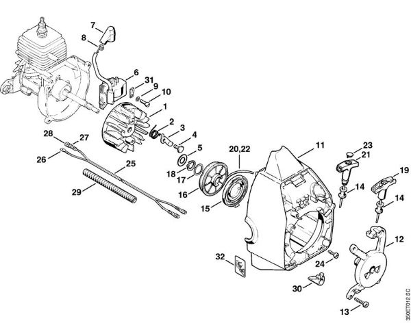 Ignition system, Rewind starter FC 44 FC 44 brand Stihl