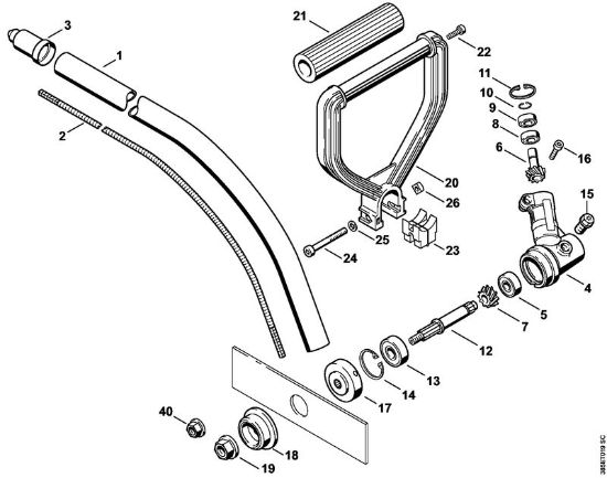 Drive tube assembly, Loop handle, Gear head FC 72 FC 72 brand Stihl