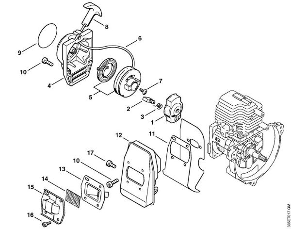 Rewind starter, Muffler FC 72 FC 72 brand Stihl