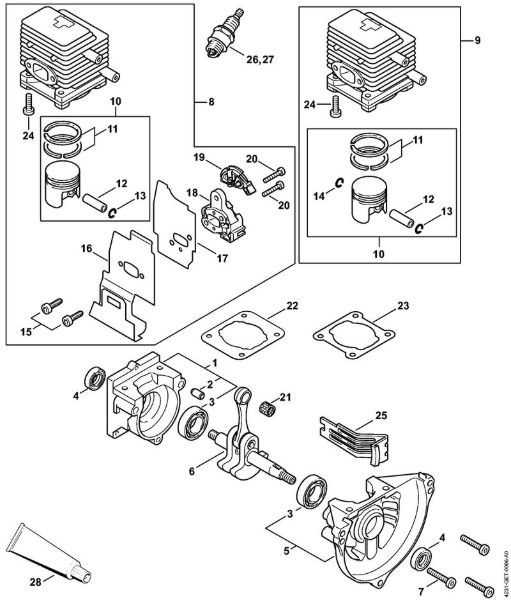 Crankcase, Cylinder FC 85 FC 85 brand Stihl