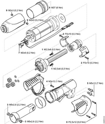Tightening torques ASA 85 ASA 85 Cordless lopping shears brand Stihl