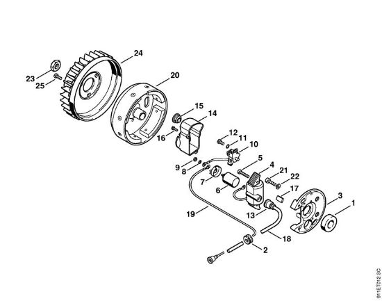 Ignition system    3 40 639 124 P 835, P 840 P 840 brand Stihl