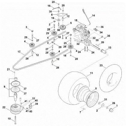 Picture of H - Gearbox, rear wheel, blade clutch RT 4097.0 SX
