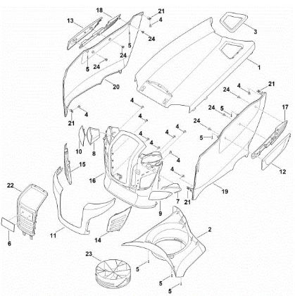 Picture of D - Engine hood RT 4097.1 SX