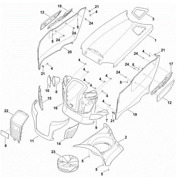 Picture of D - Engine hood RT 4097.1 SX