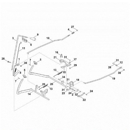Picture of I - Brake, Parking brake, Control lever RT 4097.1 SX
