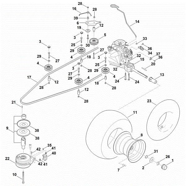 Picture of I - Gearbox, rear wheel, blade clutch RT 6127.1 ZL