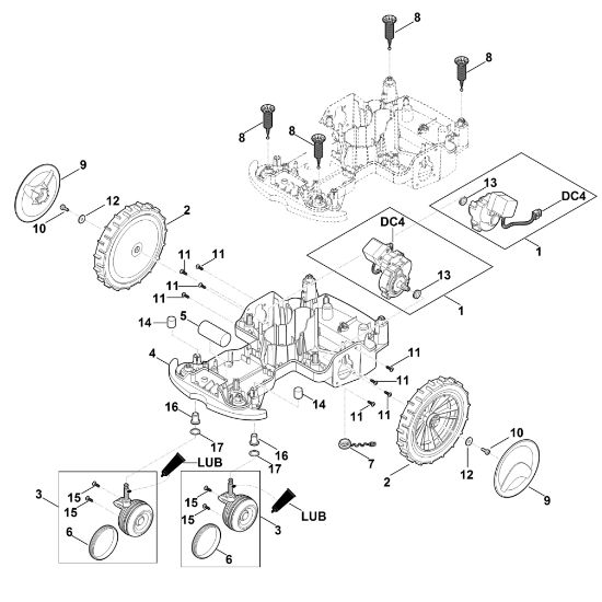 Picture of C - Lower housing, chassis RMI 422.0