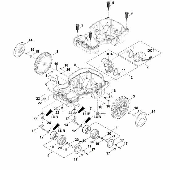 Picture of C - Lower housing, chassis RMI 422.2 PC