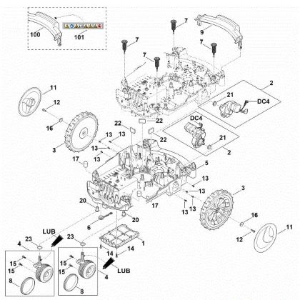 Picture of C - Lower housing, chassis RMI 632.0